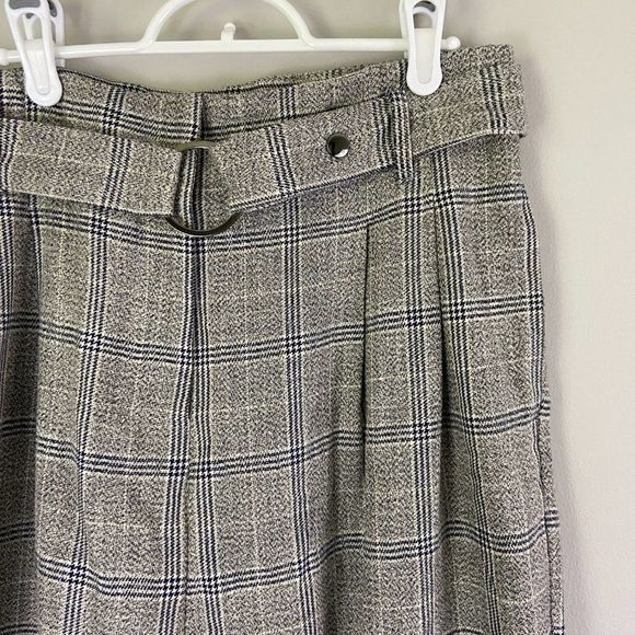 NWT TOPSHOP Grey Checkered Crop Trousers - Picture 3 of 10